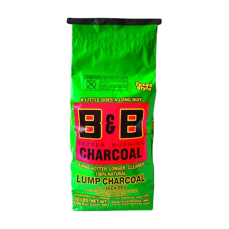 B&B Charcoal B&B Charcoal All Natural Hickory Lump Charcoal 20 lb 00081